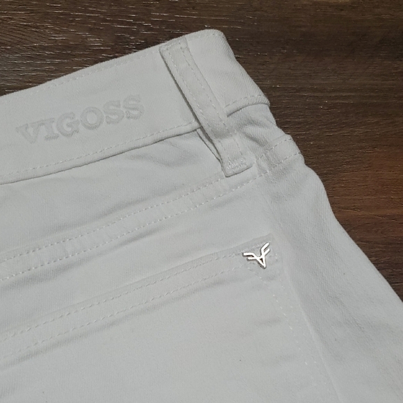 Vigoss White Jean Matley Shorts High-Waisted Frayed Hem - Picture 8 of 9